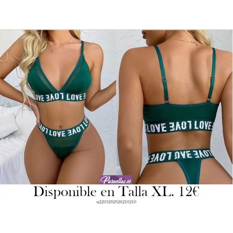 Set de lencería con cinta con letra