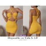 Vestido ajustado de cuello halter de espalda abierta con cordón con abertura