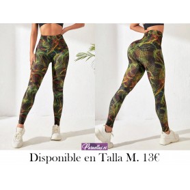 Leggings deportivos con estampado de cintura ancha
