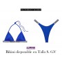 VS-Bikini Top triangular & Tanga con tiras brillantes Blue Oar