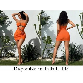 Vestido ajustado tubo vinculado con aro con abertura fruncido