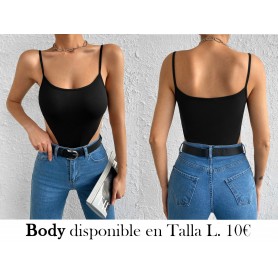 Body de tirantes unicolor corte alto