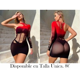 Vestido ajustado con abertura sin forro