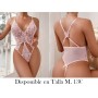 Set de lencería con mariposa aplique de malla con aro sin entrepierna