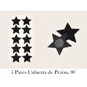 5 pares Cubierta de pezón brillante en forma de estrella