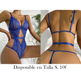 Body teddy de espalda abierta con abertura con encaje