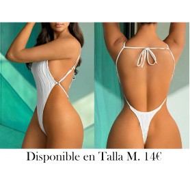 Mujeres Monokini Blanco Con Correa Trasera Y Un Solo Color