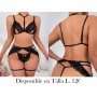 3 Piezas/set Conjunto De Lencería Sexy Hueca De Encaje Y De Color Sólido Para Mujer