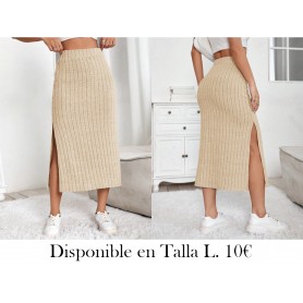 Falda larga para mujer con abertura y diseño de hendidura