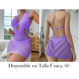 Vestido lencería sexy de tubo con cuello halter, Body ajustado