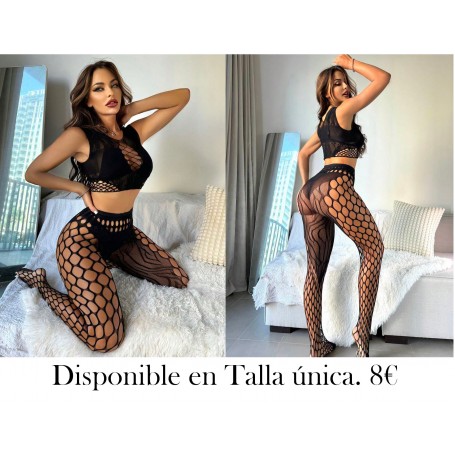 Conjunto De Ropa De Malla Sexy, Para Mujeres Con Huecos