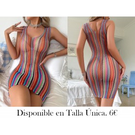 1 pieza Vestido de malla sexy de lencería para mujeres