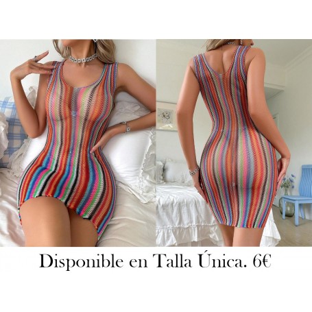 1 pieza Vestido de malla sexy de lencería para mujeres