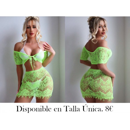 2 piezas Conjunto de lencería con conjunto sexy de malla para mujeres