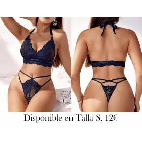 Conjunto de lencería Azul sexy para mujeres CONJUNTO LENCERIA AZUL