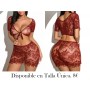 Set de 2 piezas de outfit de malla sexy para mujeres