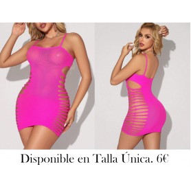 Vestido lencero sexy de minifalda ajustada con aberturas