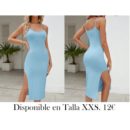 Vestido de verano de tirantes con abertura lateral para mujeres