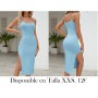 Vestido de verano de tirantes con abertura lateral para mujeres