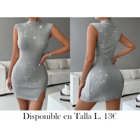 Vestido mini sin mangas de unicolor minimalista para mujer, uso casual diario