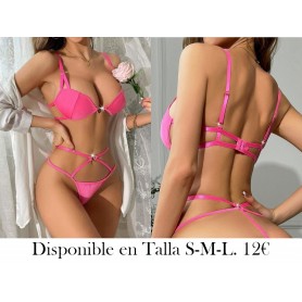 2 piezas Conjunto de lencería sexy para mujer, sujetador y tanga