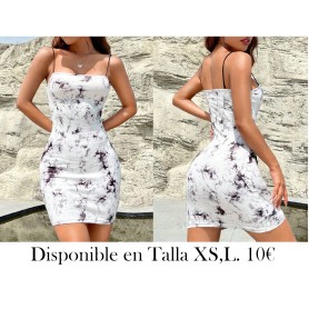 Vestido ajustado de tirantes de tie dye