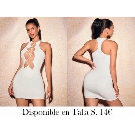 Mini vestido ajustado con lazo delantero para mujer