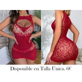 Vestido rojo sexy y ceñido para mujer, vestido corto y mini de malla para fiesta nocturna y salir de club, vestido ajustado