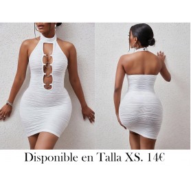 cVestido ajustado vinculado con aro con abertura delantera de e