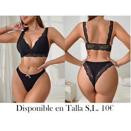 Conjunto de lencería para mujeres con parte superior sin espalda