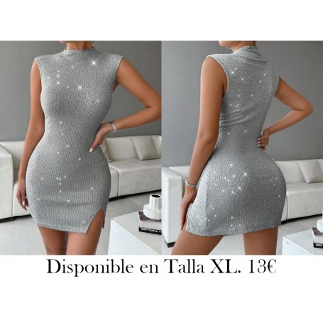 Vestido mini sin mangas de unicolor minimalista para mujer, uso casual diario