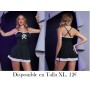 Conjunto de 2 piezas para mujer, vestido de encaje transparente sin