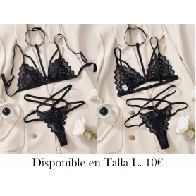 Conjunto de 2 lencerías sin cables sensuales de la serie romántica