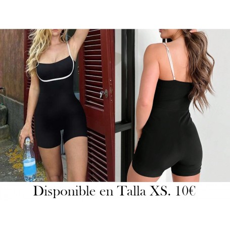 Mono de verano para mujer con tirantes de color contrastante