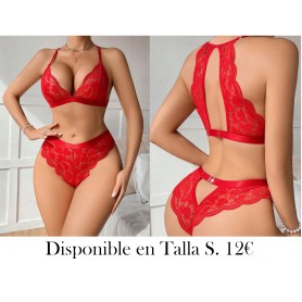 Conjunto De Lencería Sexy De Encaje Ahuecad