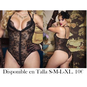 PinupGlam Bodys ajustado y sexy con encaje de pestañas para mujeres