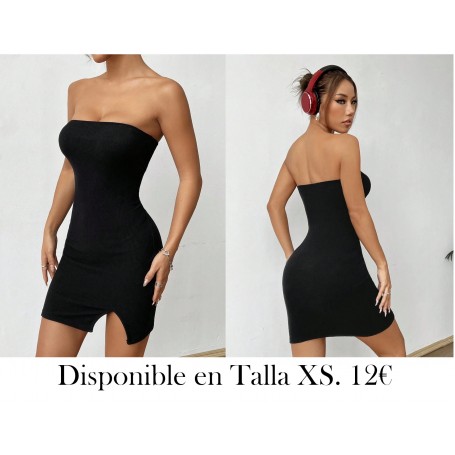 Vestido tubo mini ajustado y sin tirantes en unicolor para el verano