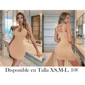 Vestido minimalista de unicolor, con hombros descubiertos, para m