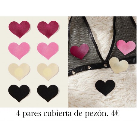 4 pares cubierta de pezón con corazón