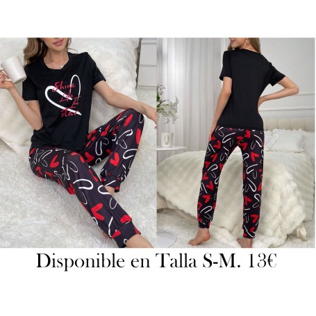 Conjunto De Pijama De Pantalones Y Camiseta De Manga Corta Con Estampado