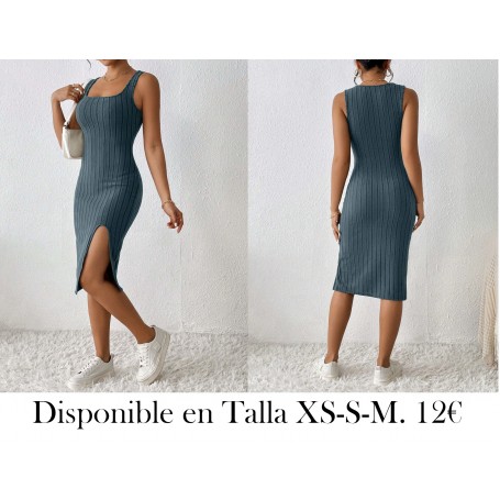 Vestido tank de muslo con abertura