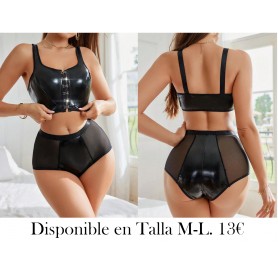 Conjunto de lencería punk sexy para mujer en que incluye un sostén y una panty