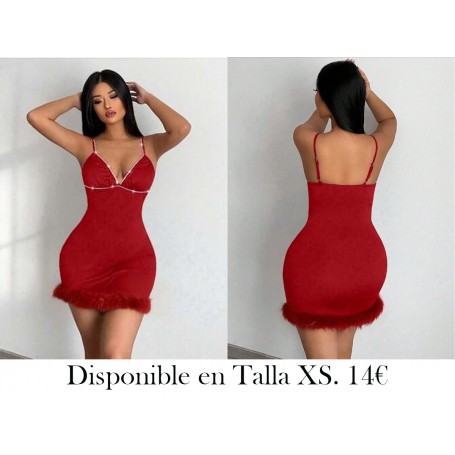 Vestido De Cami Con Borde Difuso Para Mujer