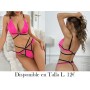 Conjunto de lencería sexy de encaje para mujeres, 2 piezas (transparente + seductor + sin cables + top + panties)