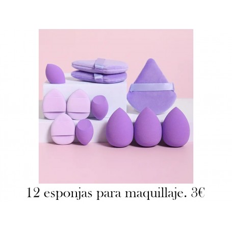 Set de 12 esponjas de maquillaje multifuncionales