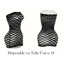 Vestido de rejilla rasgado, babydoll ajustado con tubo ahuecado, lencería y ropa interior sexy para mujer - Bodystocking