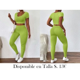 Conjunto de camiseta de manga corta y pantalones largos sencillos para mujer, adecuado para uso diario