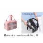 Bolsa de cosméticos de doble cremallera, bolsa de almacenamiento de natación deportiva con separación seca y húmeda