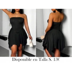 Vestido sin tirantes con dobladillo asimétrico para mujer, casual para vacaciones en la playa