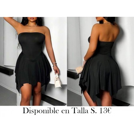 Vestido sin tirantes con dobladillo asimétrico para mujer, casual para vacaciones en la playa